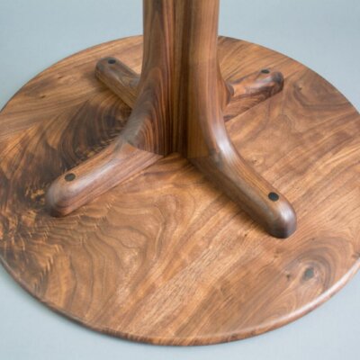 Figured Walnut Round Side Table, Maloof Inspired
